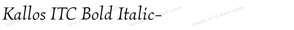 Kallos ITC Bold Italic字体转换